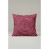 Viki Concept Spiral Desenli Kırlent Kılıfı 033 – Pembe Bordo Geometrik Modern Dekoratif Yastık Kılıfı 45X45 cm