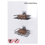 VİKİHOUSE Güçlü Yapışkanlı 2 li Set Sabunluk Banyo Mutfak Lavabo Metal Katı Sabunluk Siyah
