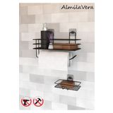 VİKİHOUSE Güçlü Yapışkanlı Banyo Rafı Kağıt Havlu Tutacağı Ve Metal Sabunluk Set Düzenleyici