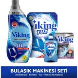 Viking 4'lü Bulaşık Makinesi Seti (Jel Deterjan + 1,5 kg Tuz + Makine Temizleyici Toz + 450 ml Parlatıcı)