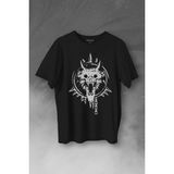 Viking Fenrir Wolf Head Vikings Kurt Kafa Baskılı Tişört Unisex T-Shirt - Siyah - M