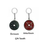 Viking Pusulası Siyah & Kırmızı Çift Taraflı Unisex Anahtarlık – Koruma Ve Yol Gösterici Tasarım
