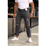 Viking's Line Boyfriend Krem Renk Yırtık Detaylı Kot Pantolon