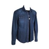 viking's line Erkek Denim Mavi Spor Gömlek