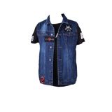 viking's line Vikings Jeans Erkek Denim Armalı Yelek Mavi Kot