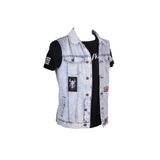 viking's line Vikings Jeans Erkek Denim Buz Mavi Armalı Kot Yelek 83560