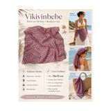 vikivin bebe Kadın Lila Çiçek Desenli Tül Fular Bandana Şal 70x70 cm – Saç, Boyun, Çanta ve Bel Aksesuarı