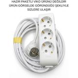 Viko 25 Metre 3'lü Priz Uzatma Ara Kablo Seyyar - Beyaz