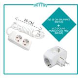 Viko 2'li Beyaz Grup Priz + Beyaz Yonca Plus Golyat - 25 Cm