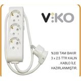 Viko 3 Lü 3X2.5 Uzatma Seyyar Kablo 7 Metre