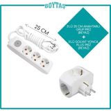 Viko 3'lü Beyaz Anahtarlı Grup Priz + Beyaz Yonca Plus Golyat - 25 Cm