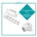 Viko 5'li Beyaz Grup Priz + Beyaz Yonca Plus Golyat - 10 Metre