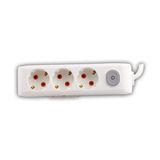 Viko 90117301 Multi-Led Beyaz Anahtarlı Topraklı Kablolu Çocuk Korumalı 1 mt Üçlü Grup Priz