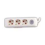 Viko 90117302 Multi-Led Beyaz Anahtarlı Topraklı Kablolu Çocuk Korumalı 2 mt Üçlü Grup Priz