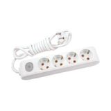 Viko 90117403 Multi-Led Beyaz Anahtarlı Topraklı Kablolu Çocuk Korumalı 3 mt Dörtlü Grup Priz