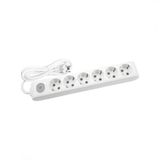 Viko 90117602 Multi-Led Beyaz Anahtarlı Topraklı Kablolu Çocuk Korumalı 2 mt Altılı Grup Priz