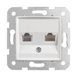 Viko 90440080 Rollina Linnera Rj45 Cat6 Rj11 Çerçeve Hariç Düğme Kapak Mekanizmalı Beyaz Data-Nümeris Telefon Prizi
