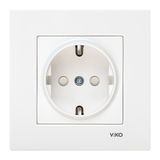Viko 9096 7056 Karre/Meridian Beyaz İkili Toprak Priz