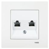 Viko 90967033 Karre Meridian Beyaz 2'li Nümeris Cat3 Çerçevesiz Mekanizma