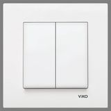 Viko 90967044 Karre İkili Anahtar Beyaz Çerçeveli Modern Tasarım Yüksek Dayanıklılık Özellikli