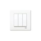 Viko 90967068 Karre Meridian Beyaz 3'lü Çerçevesiz Anahtar Mekanizma