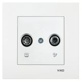 Viko 90967086 Karre Meridian Beyaz TV-Sat Geçişli 8DB Çerçeve Hariç Mekanizma