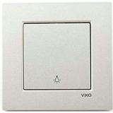 Viko Artline Novella Çerçeveli Metalik Beyaz Light Yaylı Anahtar
