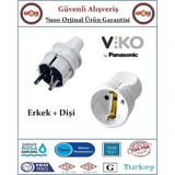 VİKO Erkek Fiş + Dişi Fiş - İkisi Bir Arada - Topraklı - Orjinal Ürün
