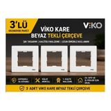 Viko Kare Beyaz Tekli Çerçeve 3 Adet | | Sıfır Ürün | Anahtar & Priz Çerçevesi - Çok Renkli