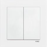 Viko Karre 55 Beyaz Dual Anahtar Komple C1 - 90940044 1 Adet Modern Tasarım ve Yüksek Dayanıklılık Özellikli - 2'li