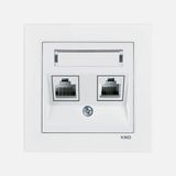 Viko Karre 55 Beyaz Etiketli D Numeris Cat5e+Cat3 (2'Li Paket)