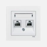 Viko Karre 55 Beyaz Etiketli D Numeris CAT5E+CAT3 (5'li Paket)