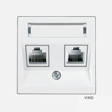 Viko Karre 55 Beyaz Etiketli Datave Numeris Cat6+Cat3 (2'Li Paket)