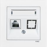 Viko Karre 55 Serisi Tekli Etiketli Nümeris + Cat3 Beyaz - 90940013