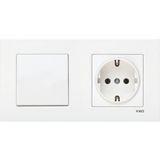 Viko Karre Beyaz Anahtar ve Topraklı Priz Set 2'li Set Modern Tasarım Yüksek Dayanıklılık