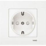 Viko Karre Beyaz Çerçeve Dahil Topraklı Çocuk Korumalı Elektrik Prizi - Modern Tasarım