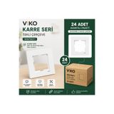 VİKO Karre Beyaz Tekli Çerçeve Priz Anahtar Çerçevesi 24'lü Paket