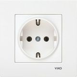 Viko Karre Beyaz Topraklı Priz Aksesuar Estetik Tasarım ile Güvenli Elektrik Bağlantısı