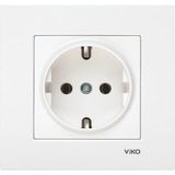 Viko Karre Beyaz Topraklı Priz Aksesuar Vidalı veya Vidasız Montaj Seçeneği