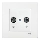 Viko Karre Beyaz TV SAT Geçişli 8dB