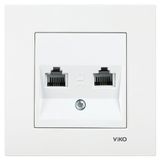 Viko Karre Data-Numeris Telefon Prizi (RJ45 Cat6 - RJ11) Beyaz (Çerçevesiz) 90967X81VİKO