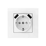 Viko Karre-Meridian 90970X92 Topraklı 2 Usb’li 5V-2A Çocuk Korumalı Priz Beyaz (Komple)
