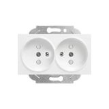 Viko Karre-Meridian Beyaz 2\'li Çocuk Korumalı Ups Topraklı Priz 90967X57 (Çerçeve Hariç) Viko