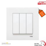 Viko Karre Üçlü Beyaz Anahtar + Çerçeve