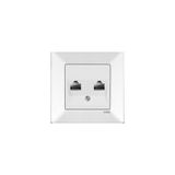 Viko Karre/meridian Ikili Data Prizi (2 x RJ45 Cat6) Beyaz (Çerçevesiz) 90967X79 Viko