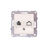 VİKO Krem Renk Karre Tekli Rj45 Data /cat5 Ve Cat6 Uygun Mekanizma Priz ( Çerçeve Dahildir )1 Adet