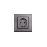 VİKO Linnera Life Topraklı Priz Mek+Kapak (Çerçeve Dahil) - Granit Grisi 90442008