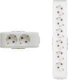 VİKO Multi-Let 2li Topraklı Ç.K Klemens Priz + VİKO Multi-Let 6lı Topraklı Ç.K Klemensli Priz, Beyaz