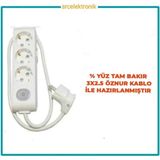 Viko Multi-Let 3'lü 3x2.5 8 m Öznur Kablo Tam Bakır Anahtarlı Topraklı Çocuk Korumalı Uzatma Grup Priz