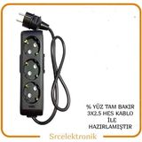 Viko Multi-Let 3'lü Topraklı Çocuk Korumalı Uzatma Seyyar ( 3x2.5 Hes Kablo Tam Bakır) Uzatma Seyyar Kablo - 10 METRE